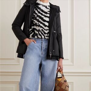 NWOT MONCLER AUTHENTICATED Baaba Crocheted Lace Trimmed Nylon Parka Large (3)